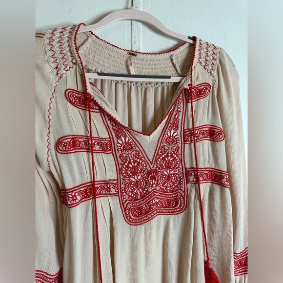Free People Wind Willow Mini Peasant Dress Size X Small - Picture 4 of 9